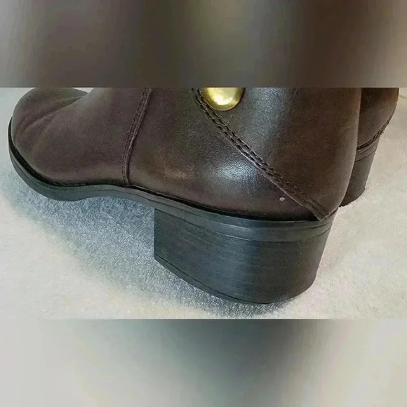 Franco Sarto Genuine Leather Tall Riding Style Calf Brown Knee Boots CYMA2 7.5 - Picture 6 of 10